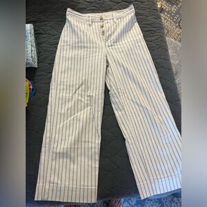 Madewell Slim Emmett Wide-Leg Crop White Jean